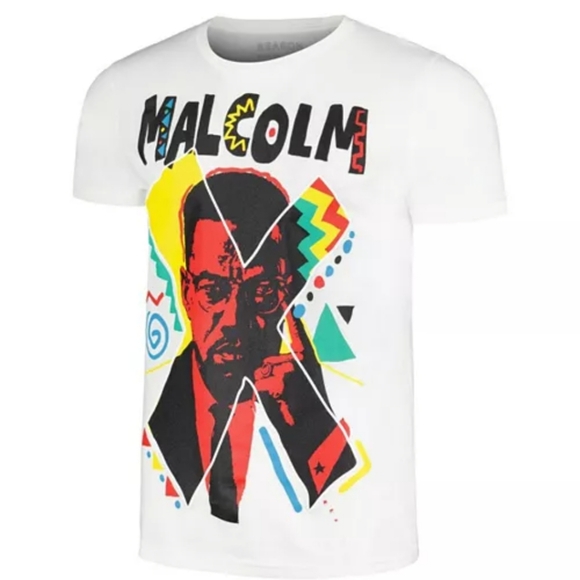 Men's Malcolm X White Graphic T-Shirt with Colorful Design - Picture 7 of 10